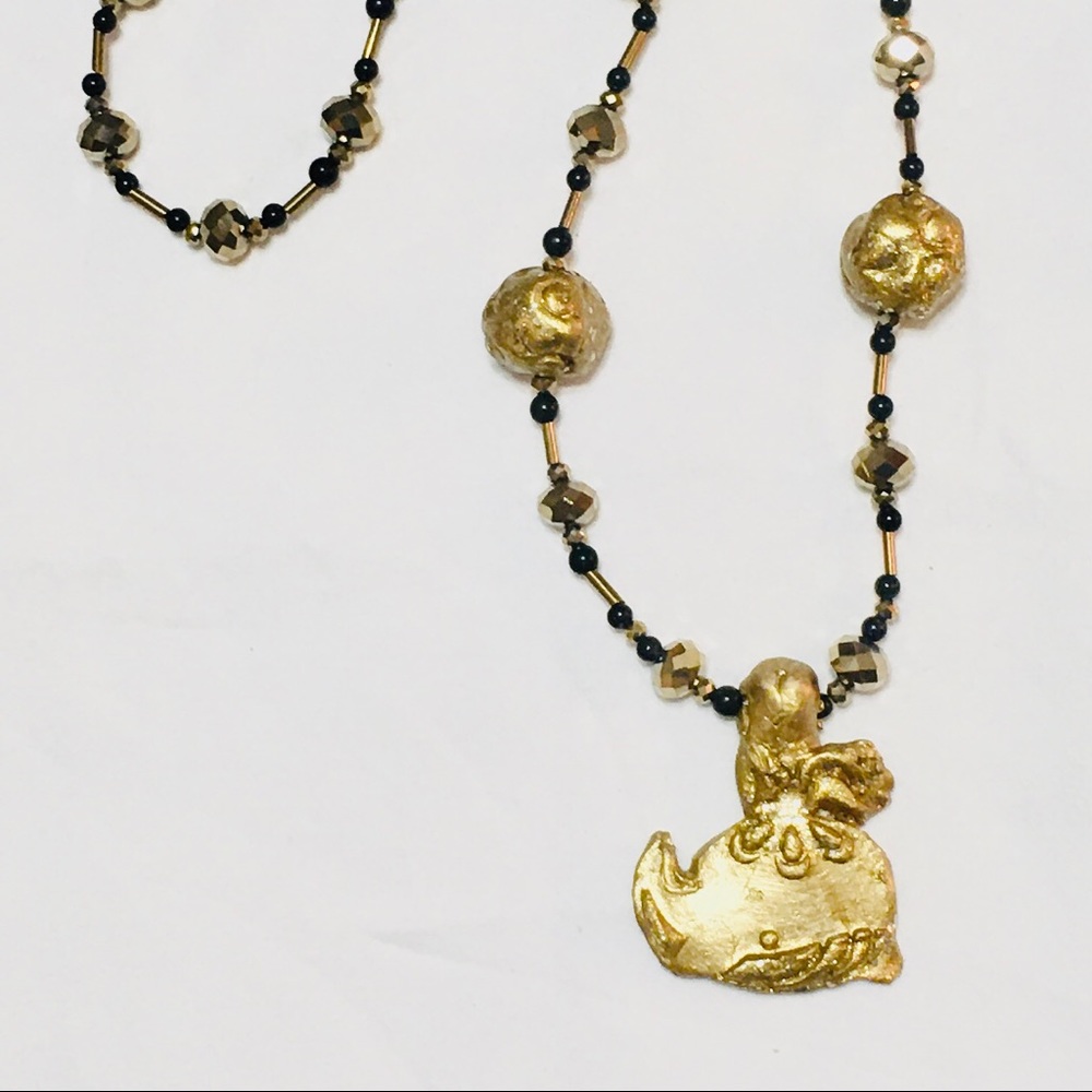 Original artisan clay bead necklace